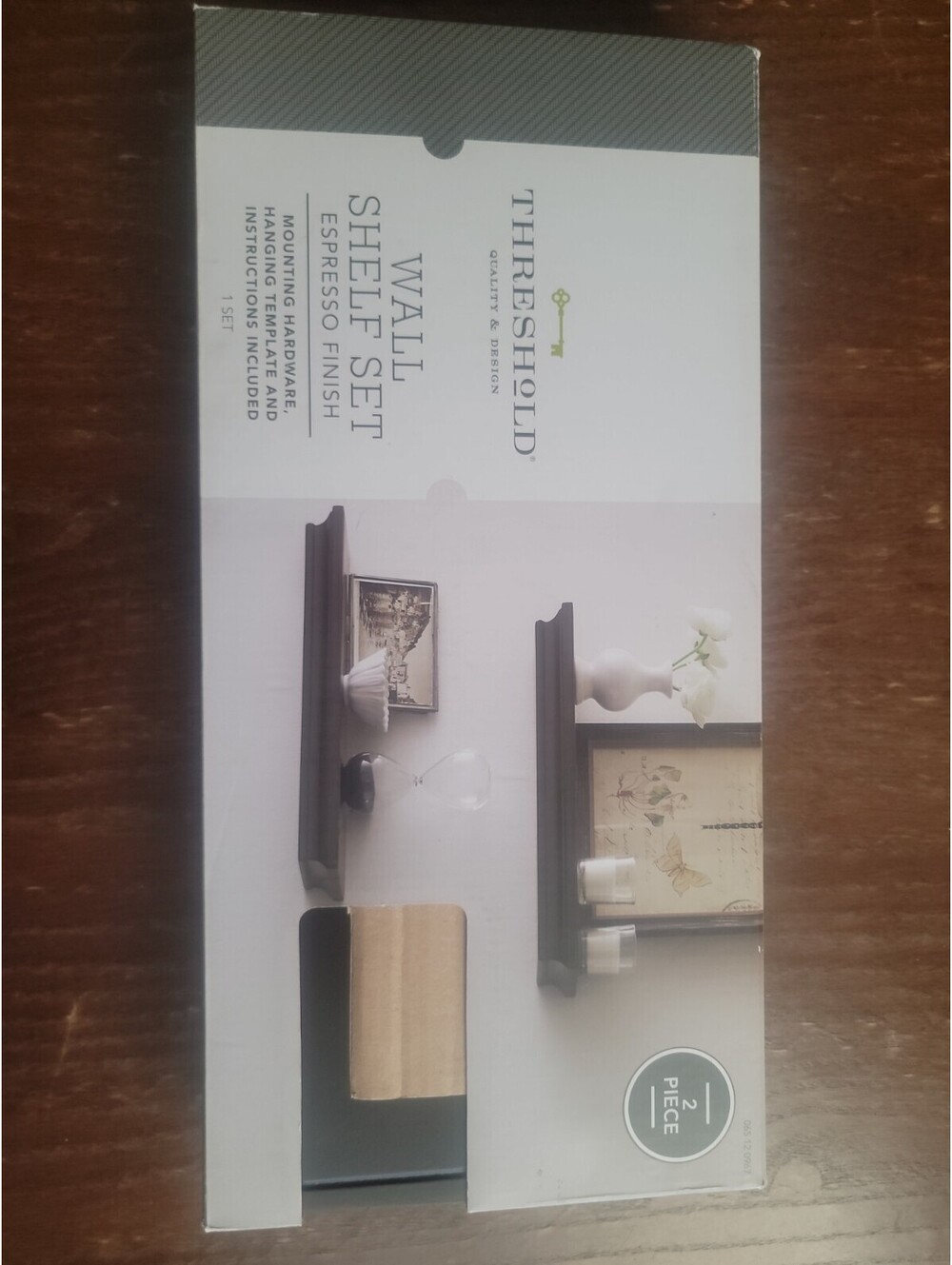 Threshold Wall Shelf Set Espresso Finish  2 Piece